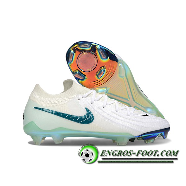 Nike Chaussures de Foot Phantom Luna Elite NU FG Blanc/Vert -02