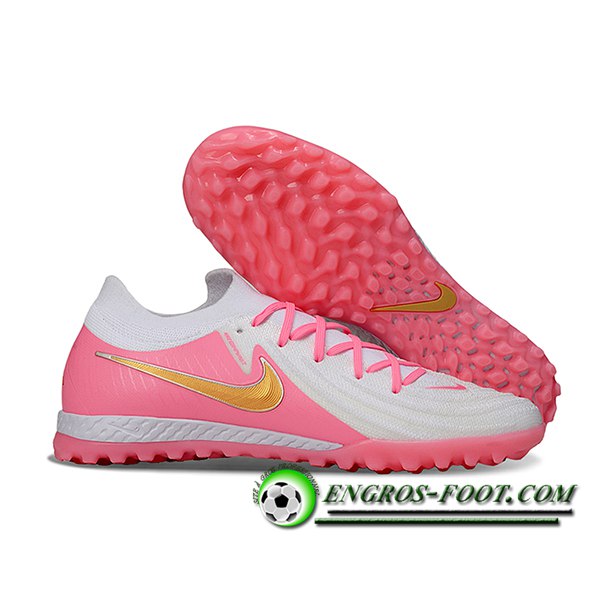 Nike Chaussures de Foot Phantom GX II EliteTF Rose/Blanc/Jaune