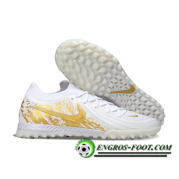 Nike Chaussures de Foot Phantom GX II EliteTF Blanc/Jaune
