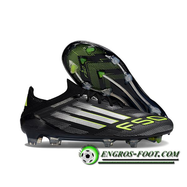 Adidas Chaussures de Foot F50 Elite FG Noir/Blanc/Vert