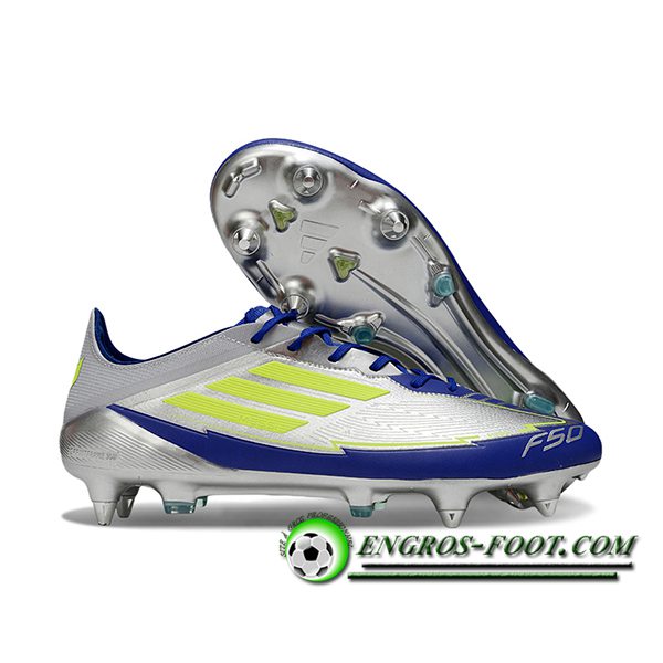 Adidas Chaussures de Foot F50 ELITE SG Gris/Bleu/Vert