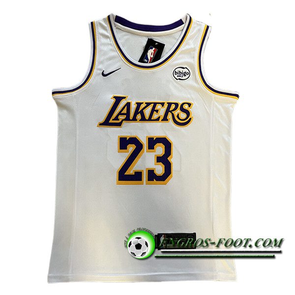Maillot Los Angeles Lakers (JAMES #23) 2025/26 Blanc/Jaune/Pourpre