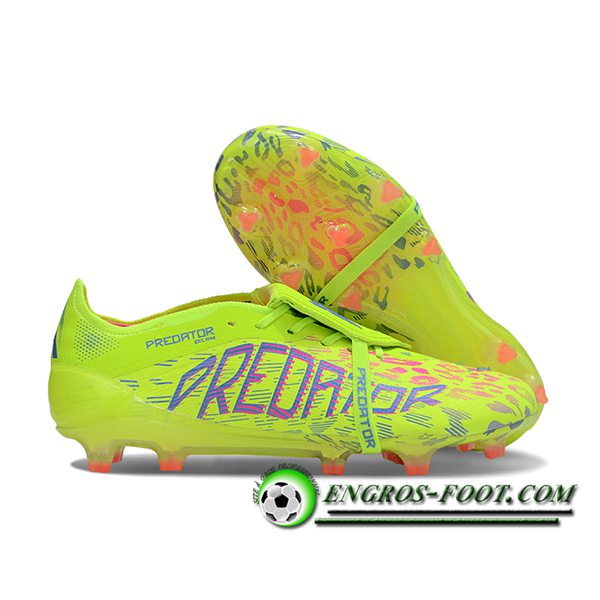 Adidas Chaussures de Foot 25 Predator Elite Tongue FG Vert/Pourpre