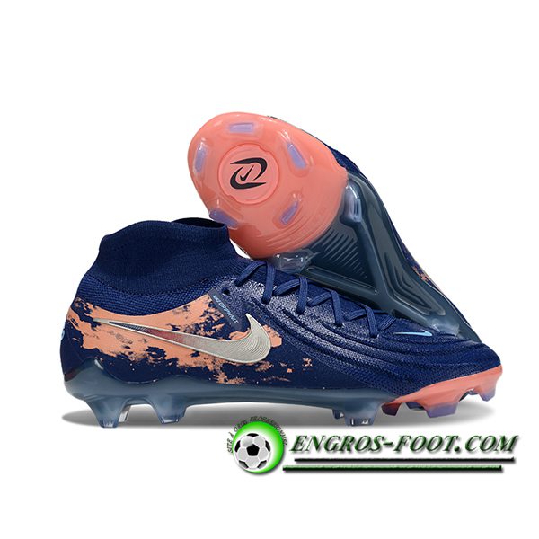 Nike Chaussures de Foot Phantom Luna Elite NU FG Bleu/Rose