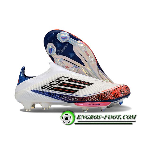 Adidas Chaussures de Foot F50+ FG Blanc/Pourpre/Orange