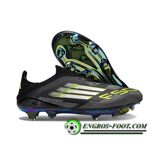 Adidas Chaussures de Foot F50+ FG Noir/Blanc/Vert