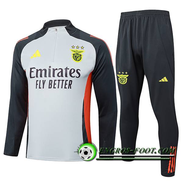 Ensemble Survetement de Foot Benfica Gris/Noir/Orange 2025/2026