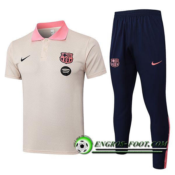 Ensemble Polo Foot FC Barcelone Beige/Rose 2025/2026