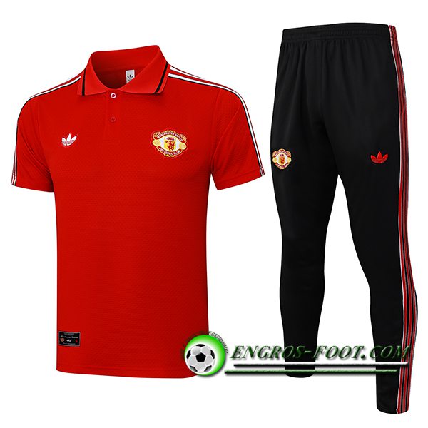Ensemble Polo Foot Manchester United Rouge 2025/2026