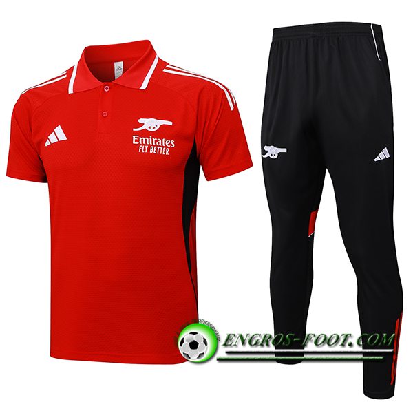 Ensemble Polo Foot Arsenal Rouge/Noir 2025/2026