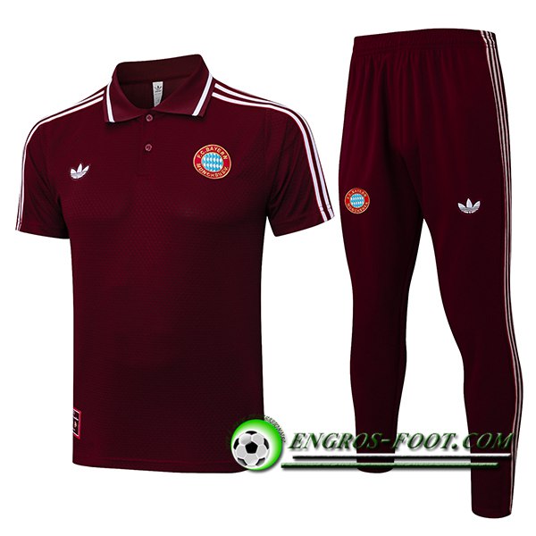 Ensemble Polo Foot Bayern Munich Rouge/Rouge 2025/2026