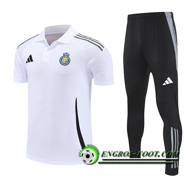 Ensemble Polo Foot Real Madrid Blanc/Noir 2025/2026