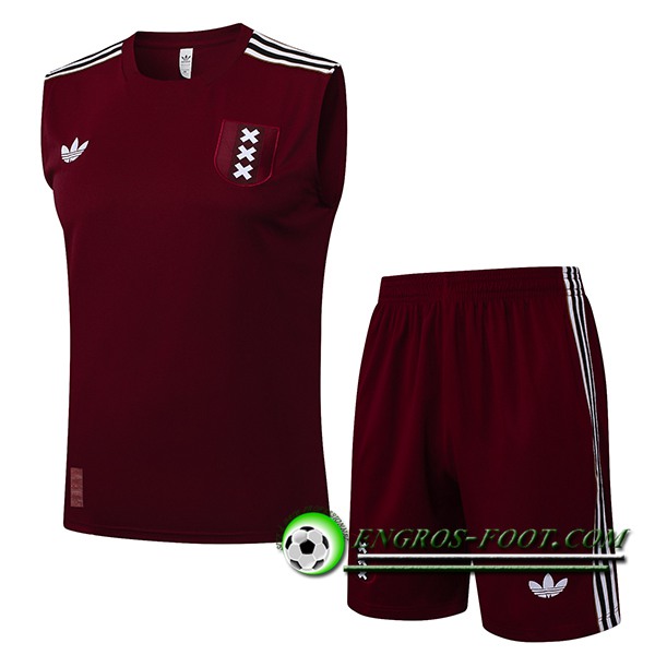 Ensemble Training Debardeur Ajax Brun/Blanc 2025/2026