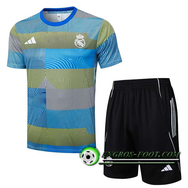 Ensemble Training T-Shirts Real Madrid Bleu/Vert 2025/2026