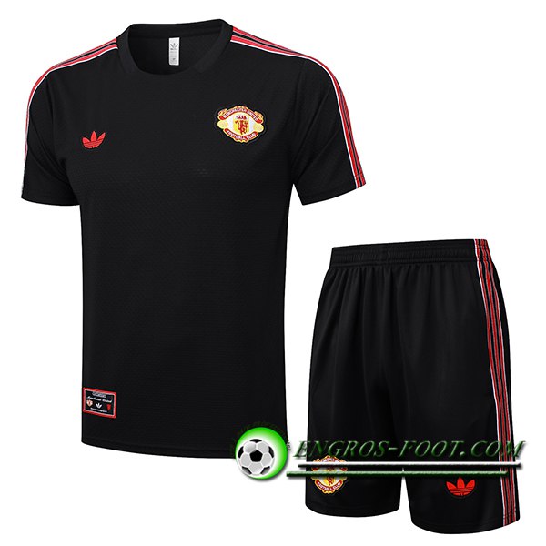 Ensemble Training T-Shirts Manchester United Noir/Rouge 2025/2026