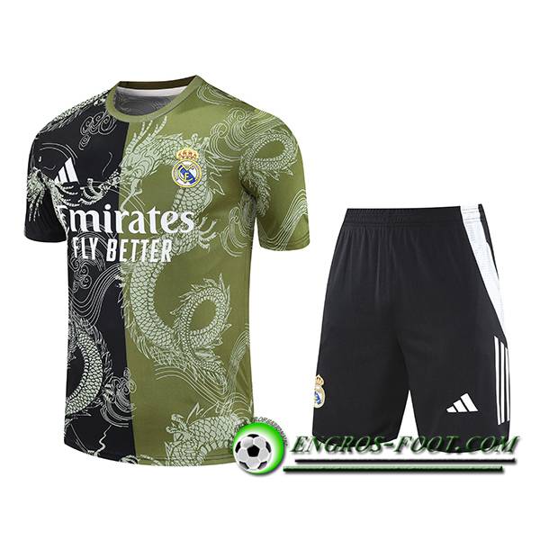 Ensemble Training T-Shirts Real Madrid Noir/Vert 2025/2026
