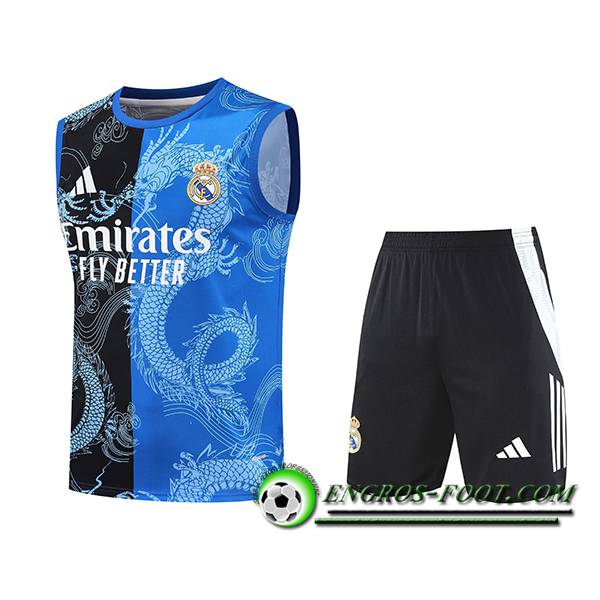 Ensemble Training Debardeur Real Madrid Noir/Bleu 2025/2026