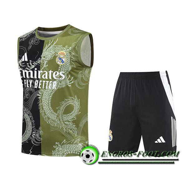 Ensemble Training Debardeur Real Madrid Noir/Vert 2025/2026