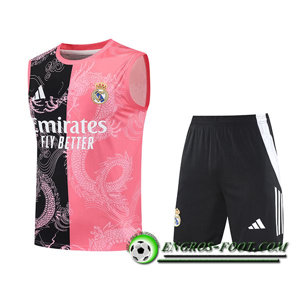 Ensemble Training Debardeur Real Madrid Noir/Rose 2025/2026