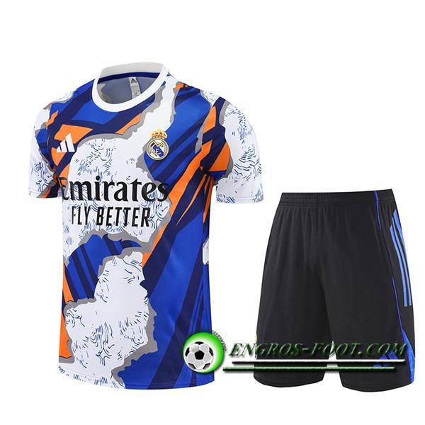 Ensemble Training T-Shirts Real Madrid Blanc/Bleu/Orange 2025/2026