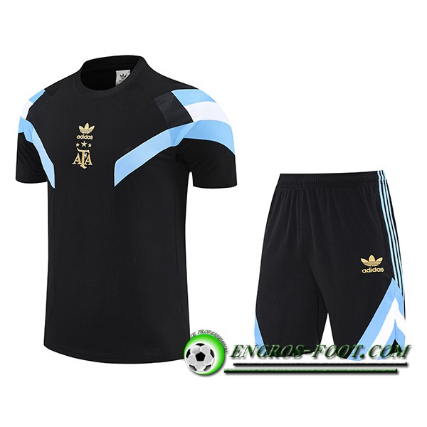 Ensemble Training T-Shirts Argentine Noir/Bleu 2025/2026