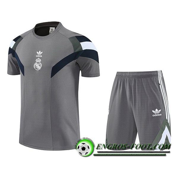Ensemble Training T-Shirts Real Madrid Gris/Blanc 2025/2026