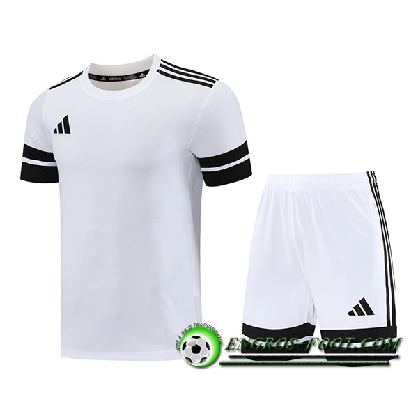 Ensemble Training T-Shirts Adidas Blanc/Noir 2025/2026