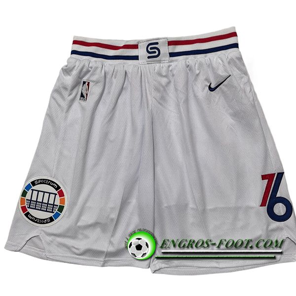 Shorts NBA Philadelphia 76ers 2025/26 Blanc
