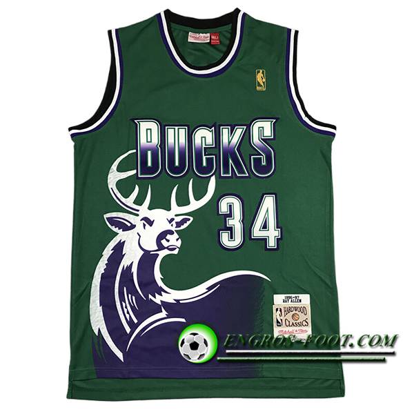 Maillot Milwaukee Bucks (ALLEN #34) 2025/26 Vert/Pourpre