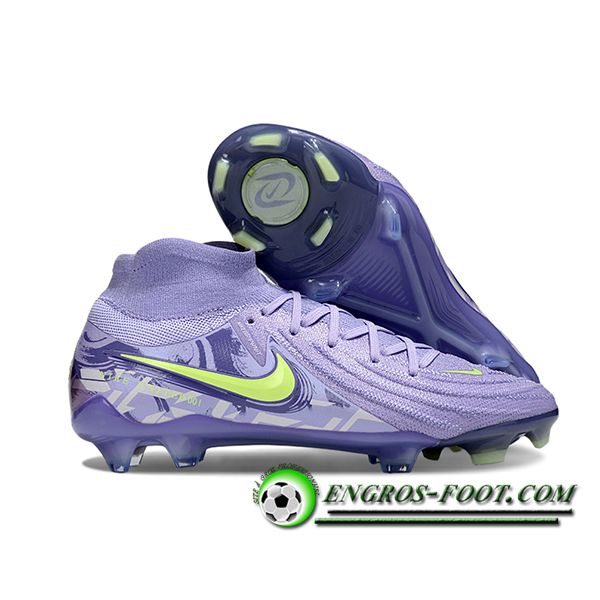 Nike Chaussures de Foot Phantom Luna Elite NU FG Pourpre/Vert