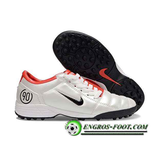 Nike Chaussures de Foot T90 TF Gris/Orange/Noir