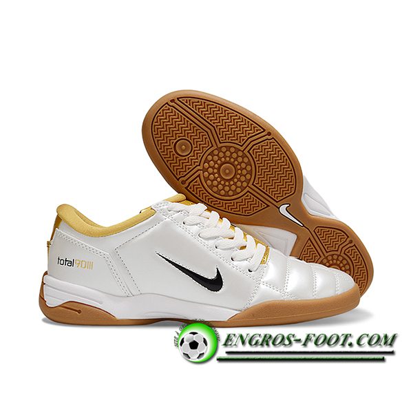 Nike Chaussures de Foot T90 IC Blanc/Jaune/Noir