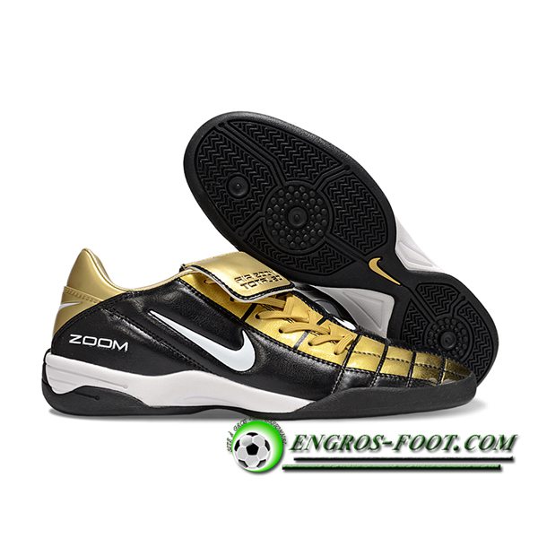 Nike Chaussures de Foot T90 TF Noir/Jaune