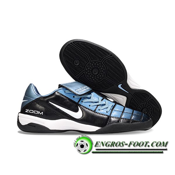 Nike Chaussures de Foot T90 TF Noir/Bleu