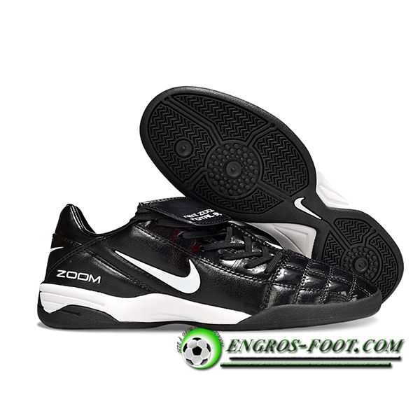 Nike Chaussures de Foot T90 TF Noir/Blanc -03