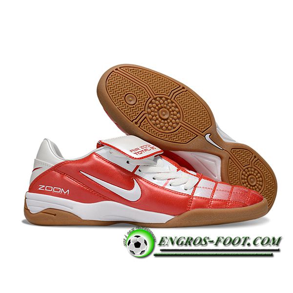 Nike Chaussures de Foot T90 TF Rouge/Blanc -02