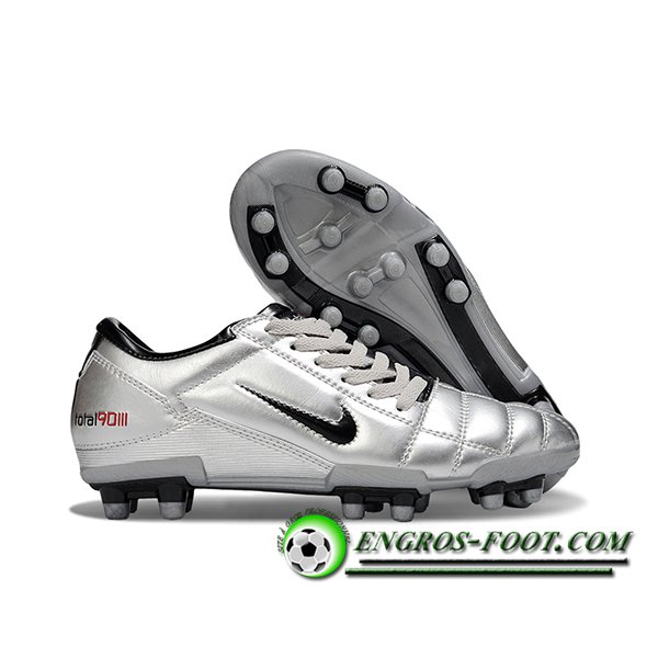Nike Chaussures de Foot T90 FG Gris/Noir -02