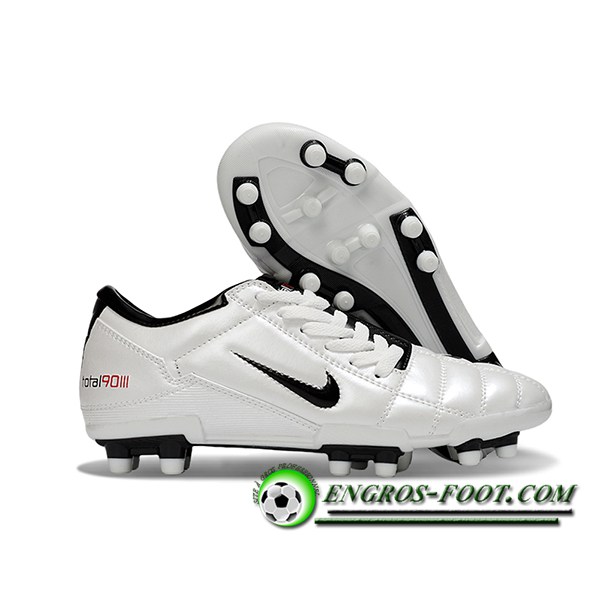 Nike Chaussures de Foot T90 FG Blanc/Noir