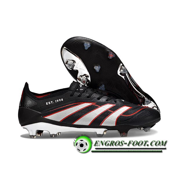 Adidas Chaussures de Foot 25 Predator Elite FG Noir/Blanc/Rouge