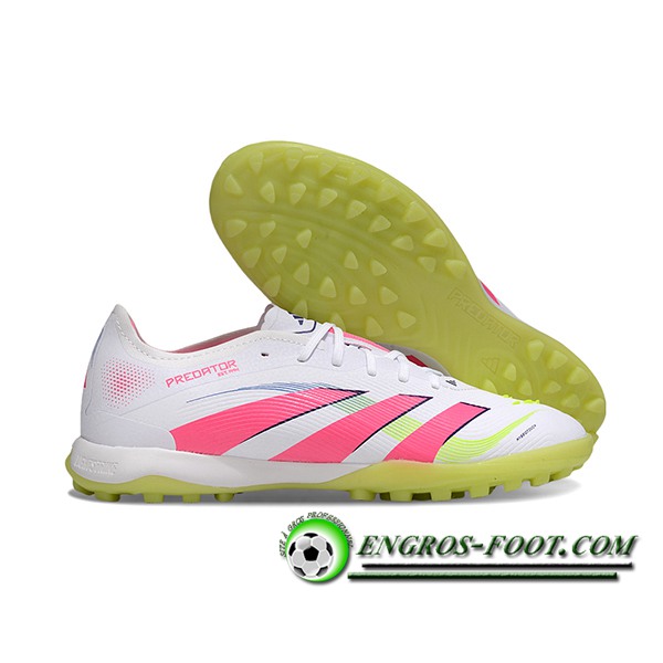 Adidas Chaussures de Foot PREDATOR 25 ELITE TF BOOTS Blanc/Rose/Vert