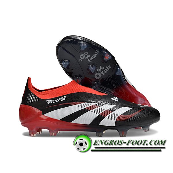 Adidas Chaussures de Foot 25 Predator Elite LL FG Noir/Rouge/Blanc
