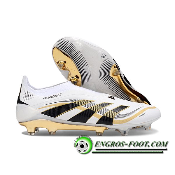 Adidas Chaussures de Foot 25 Predator Elite LL FG Blanc/Noir/Orange