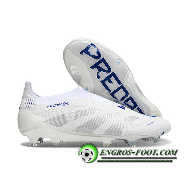 Adidas Chaussures de Foot 25 Predator Elite LL FG Blanc/Gris/Bleu
