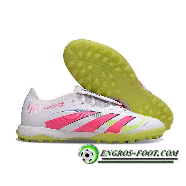 Adidas Chaussures de Foot PREDATOR LEAGUE FT TURF Blanc/Rose/Vert