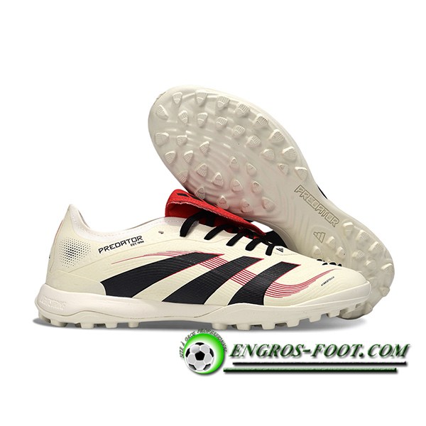 Adidas Chaussures de Foot PREDATOR LEAGUE FT TURF Beige/Noir/Rouge