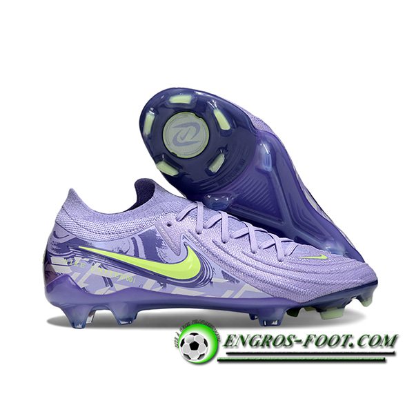Nike Chaussures de Foot Phantom Luna Elite NU FG Pourpre/Vert -02