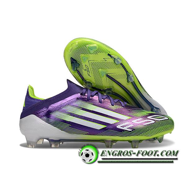 Adidas Chaussures de Foot F50 Elite FG Pourpre/Vert/Blanc