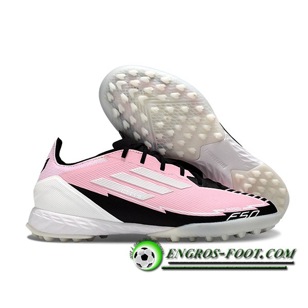 Adidas Chaussures de Foot F50 PRO TF Rose/Noir/Blanc
