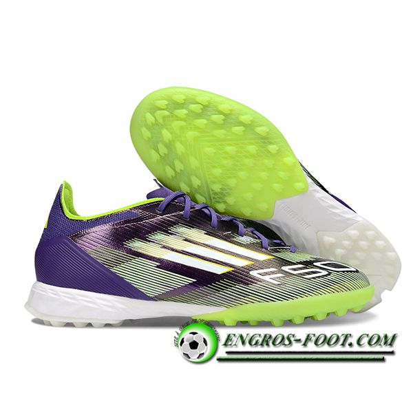 Adidas Chaussures de Foot F50 PRO TF Pourpre/Vert/Blanc