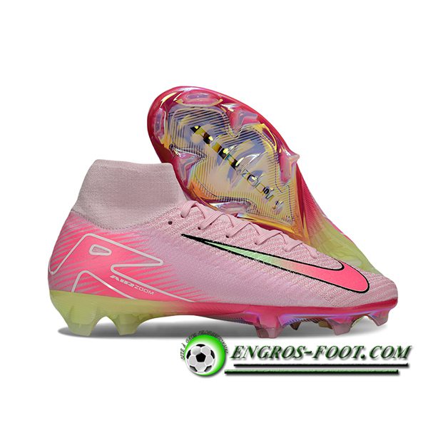 Nike Chaussures de Foot Air Zoom Mercurial Superfly IIX Elite FG Rose/Vert